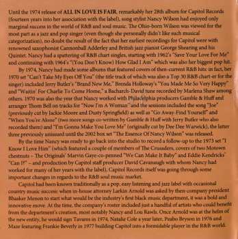 CD Nancy Wilson: All In Love Is Fair / Come Get To This