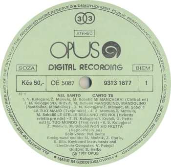 LP Nel Santo: Canto Te