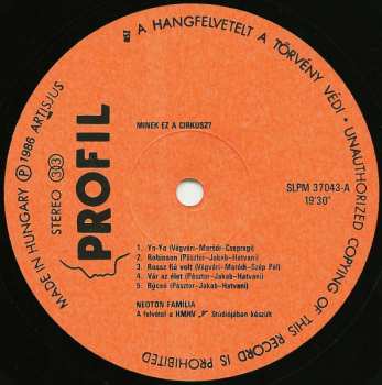 LP Neoton Família: Minek Ez A Cirkusz?