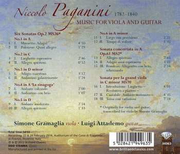 CD Niccolò Paganini: Music For Viola And Guitar
