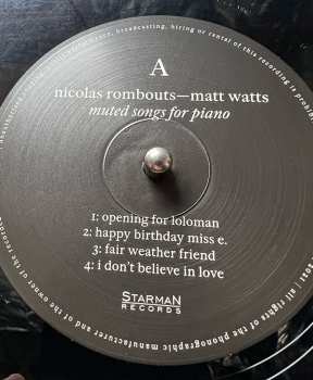 LP Matt Watts: Muted Songs For Piano LTD | NUM