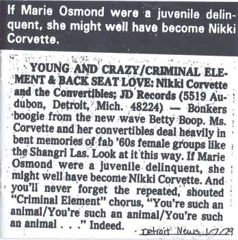 CD Nikki & The Corvettes: Nikki And The Corvettes