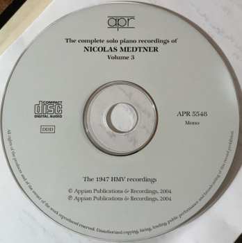 CD Nikolai Medtner: The Complete Solo Piano Recordings Of Nicolas Medtner, Volume 3