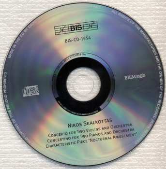 CD Nikos Skalkottas: Concerto For 2 Violins • Concertino For 2 Pianos • Nocturnal Amusement