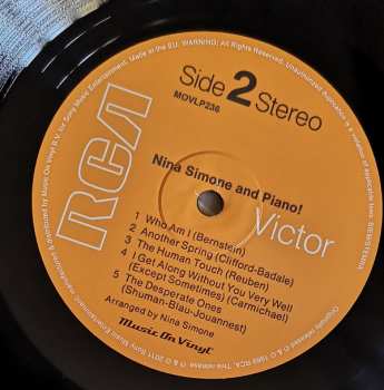 LP Nina Simone: Nina Simone And Piano !