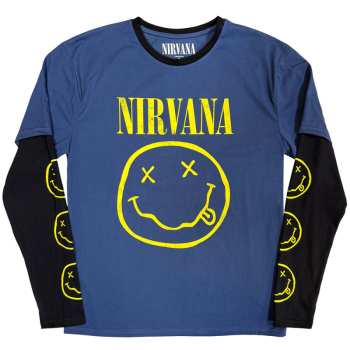 Merch Nirvana: Layered Long Sleeve Koszulka Yellow Happy Face