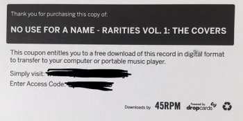 LP No Use For A Name: Rarities Vol. I: The Covers