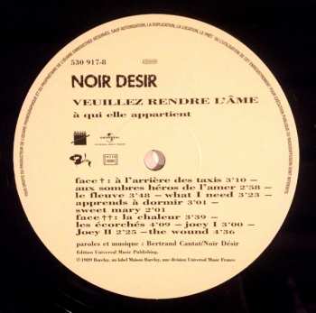 LP Noir Désir: Veuillez Rendre L'Ame (A Qui Elle Appartient)