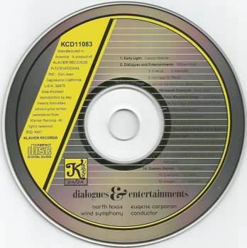 CD North Texas Wind Symphony: Dialogues & Entertainments