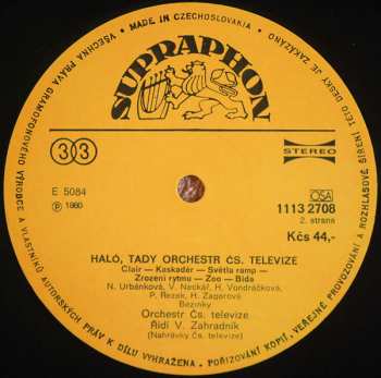 LP Orchestr Československé Televize: Haló, Tady Orchestr Československé Televize …