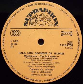 LP Orchestr Československé Televize: Haló, Tady Orchestr Československé Televize …