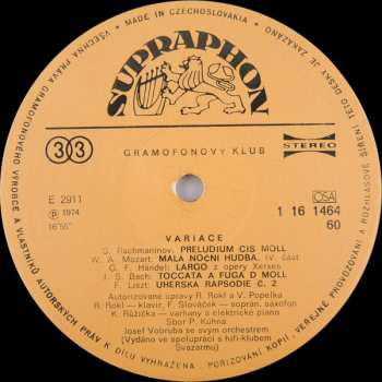 LP Orchestr Josefa Vobruby: Variace