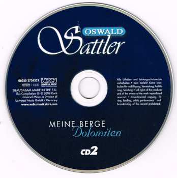 3CD/Zestaw pudełkowy Oswald Sattler: Meine Berge Dolomiten