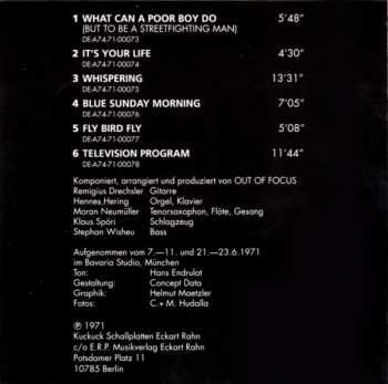 CD Out Of Focus: Out Of Focus