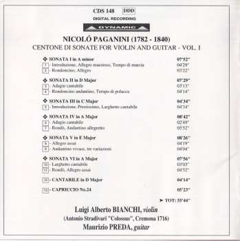 3CD/Zestaw pudełkowy Niccolò Paganini: Centone Di Sonate For Violin And Guitar - Complete Edition