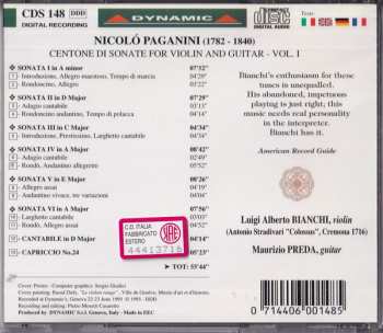 3CD/Zestaw pudełkowy Niccolò Paganini: Centone Di Sonate For Violin And Guitar - Complete Edition