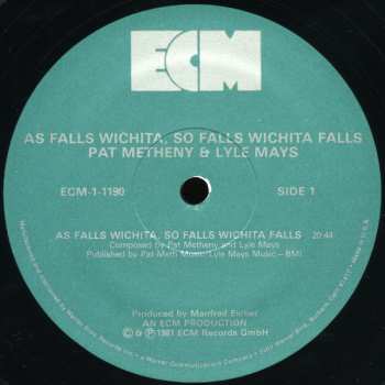 CD Pat Metheny: As Falls Wichita So Falls Wichita Falls