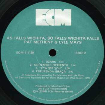 CD Pat Metheny: As Falls Wichita So Falls Wichita Falls