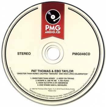 CD Pat Thomas: Sweeter Than Honey Calypso 'Mahuno" And High Lifes Celebration