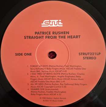 2LP Patrice Rushen: Straight From The Heart
