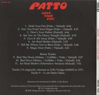CD Patto: Hold Your Fire