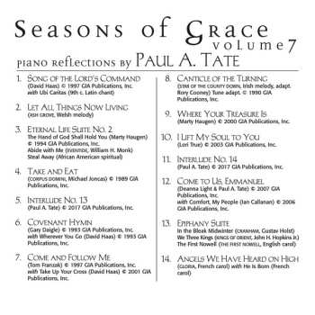 CD Paul A. Tate: Seasons Of Grace, Volume 7: Piano Reflections By Paul A. Tate