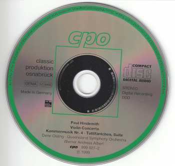 4CD/Zestaw pudełkowy Paul Hindemith: Complete Orchestral Works 3