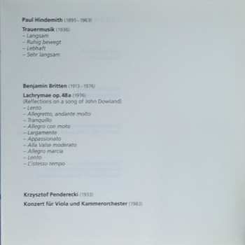 CD Paul Hindemith: Lachrymae