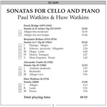 CD Huw Watkins: Paul & Huw Watkins - British Cello Sonatas