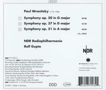 CD Pavel Vranický: Symphonies Opp. 37, 50 & 51