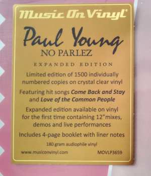 2LP Paul Young: No Parlez CLR | LTD | NUM