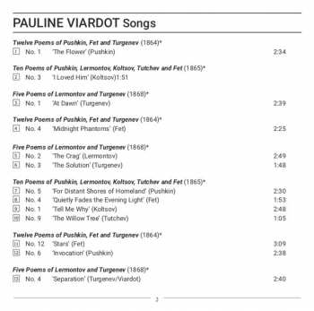 CD Pauline Viardot: Songs: Russian Songs, Twelve Mazurkas (After Chopin)