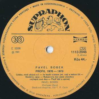 LP Pavel Bobek: Profil 1970 - 1979
