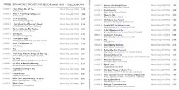 2CD Peggy Lee: World Broadcast Recordings 1955