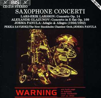 Album Jorma Panula: Saxophone Concerti By Larsson, Glazunov, Panula