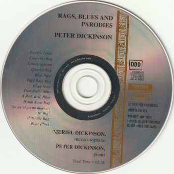 CD Peter Dickinson: Rags, Blues And Parodies