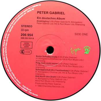 LP Peter Gabriel: Ein Deutsches Album