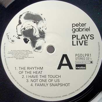 2LP Peter Gabriel: Plays Live
