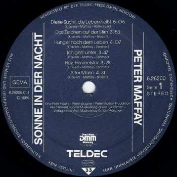 LP Peter Maffay: Sonne In Der Nacht