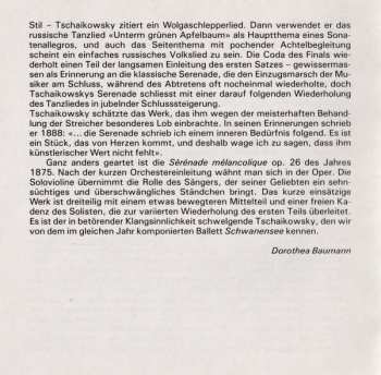 CD Pyotr Ilyich Tchaikovsky: Serenade Für Streicher Op. 48 / Serenade Mélancolique Op. 26 