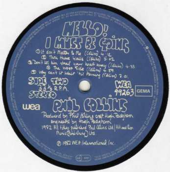 LP Phil Collins: Hello, I Must Be Going!