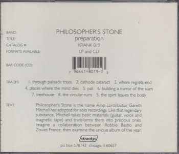 CD Philosopher's Stone: Preparation