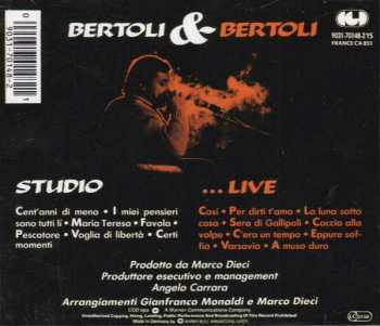 CD Pierangelo Bertoli: Bertoli & Bertoli (Studio ...Live)