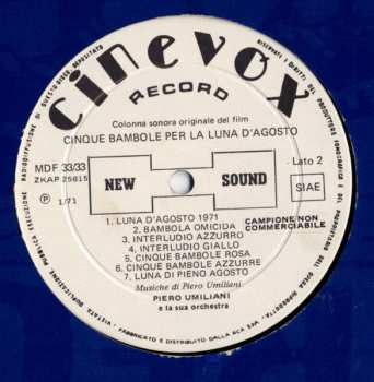 LP Piero Umiliani: 5 Bambole Per La Luna D'agosto - O.s.t.