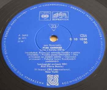 LP Igor Stravinsky: Pták Ohnivák (Suita) / Hudba Pro Strunné A Bicí Nástroje A Celestu