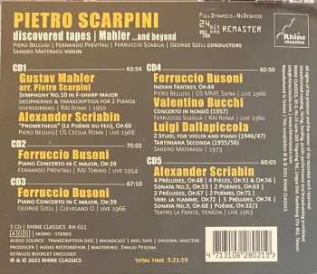 5CD Pietro Scarpini: Discovered Tapes / Mahler ... And Beyond