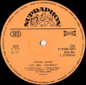 LP Katapult: Pozor, Rock! Live 1988