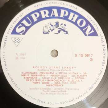 LP Prague Madrigal Singers: Koledy Staré Evropy