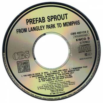 CD Prefab Sprout: From Langley Park To Memphis