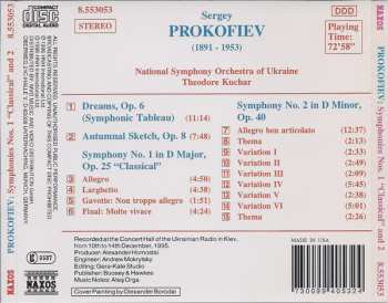 CD Sergei Prokofiev: Symphonies No. 1 "Classical", No. 2 / Dreams, Op. 6 / Autumnal Sketch, Op. 8